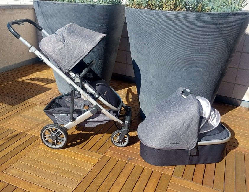 Uppababy CRUZ V2 stroller Bassinet Toddlerseat Gray