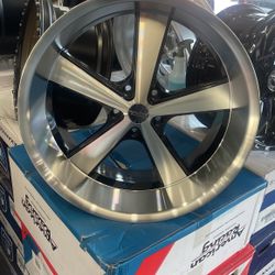 American Racing Vn701 Polished Staggered 22x9 - 22x11 for Obs or C-10