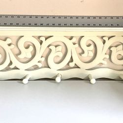 Five hook coat shelf White