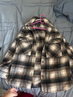 Plaid Flannel Shacket Button-Up Jacket