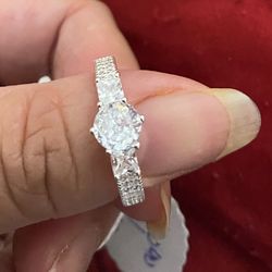 Real 925 Sterling Silver Wedding ring size 8