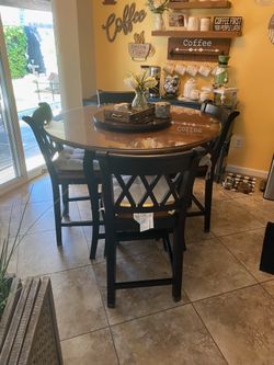 High top dining table with protective glass