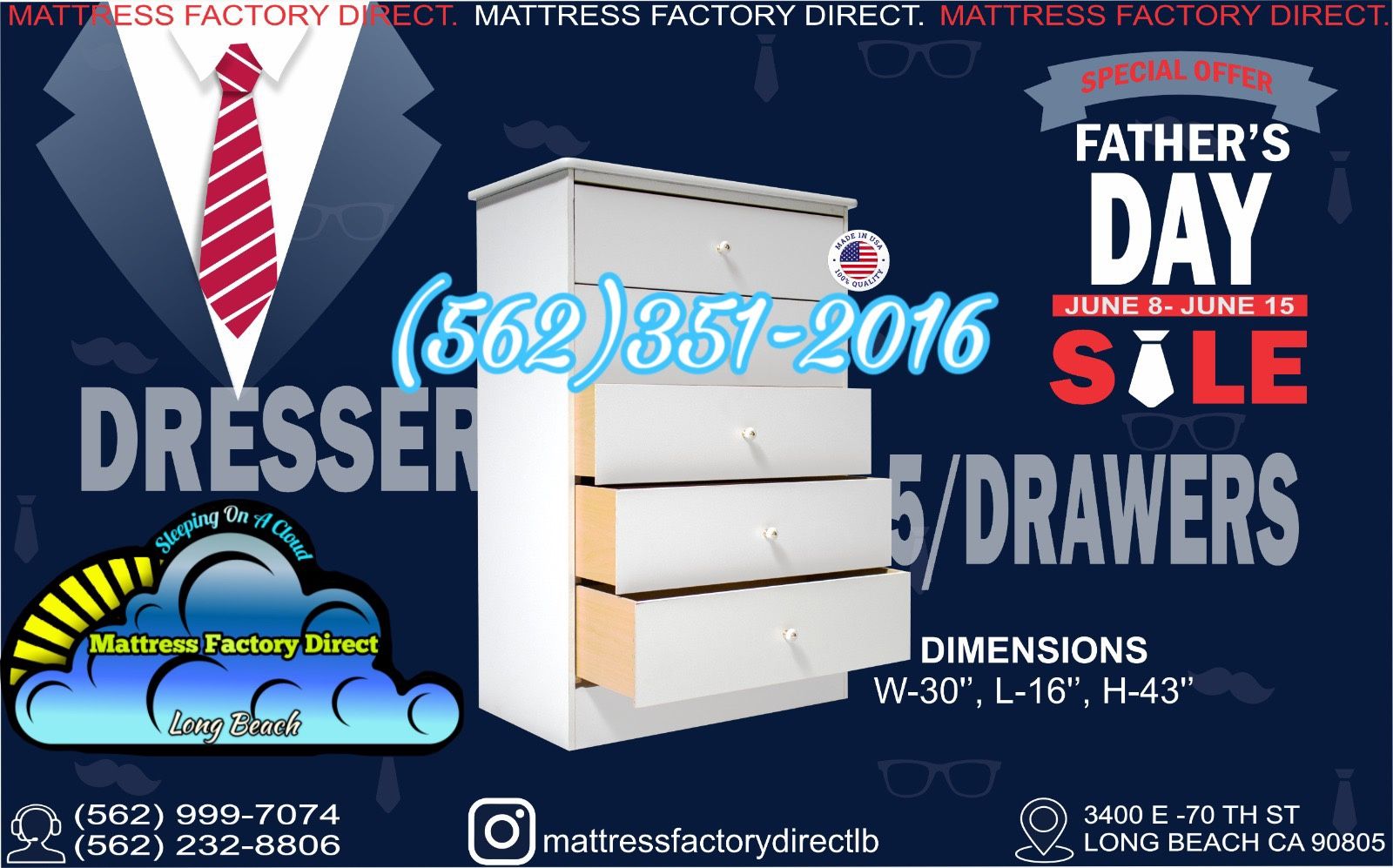 White Compressed Dresser Cajonera Comoda Nueva