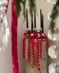 Nambe Cortina Hinged Candelabra | Metal Candle Holder for Six Candles | Silver Candlestick Holders