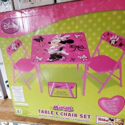 Mini Mouse Disney Table Set Kids New  Chairs