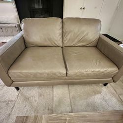 Chateau d'Ax Leather Loveseat