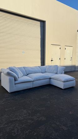 Restoration Hardware Cloud Sectional Sofa with Ottoman