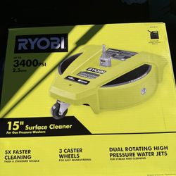 Ryobi 15 in. 3400 PSI Gas Pressure Washer Surface Cleaner with Caster Wheels