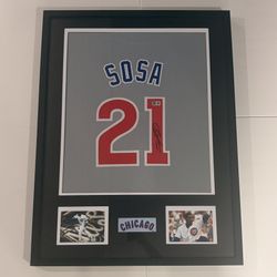 Sammy Sosa Signed and Framed Chicago Cubs Jersey - Beckett Authenticated Autograph