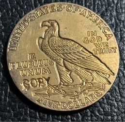 $5 1929. Coin USA. COPY coin collection