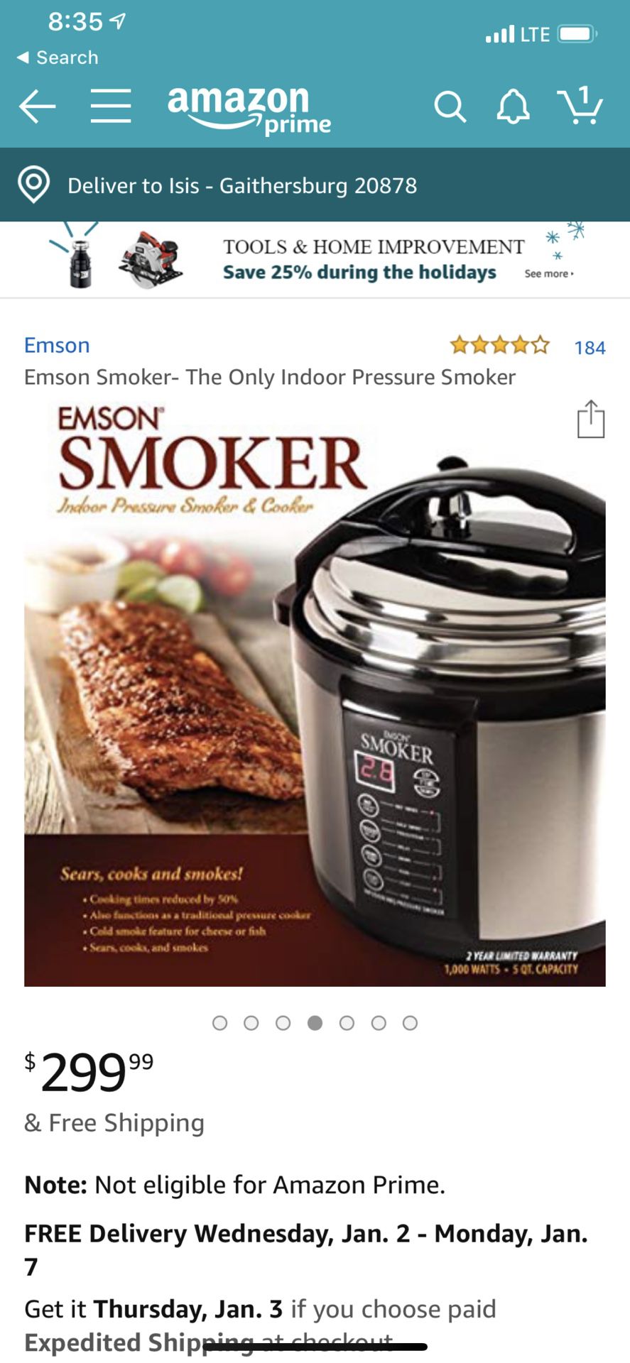 Emson Smoker Indoor Pressure Smoker & Cooker 