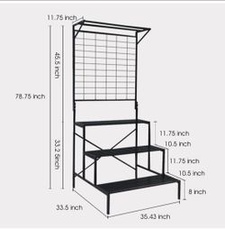 3-Tier Metal Plant Stand with Trellis