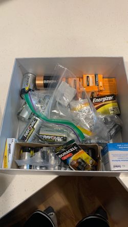 Box of new batteries all for $10