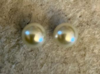 Faux Pearl Stud Post Pierced Earrings