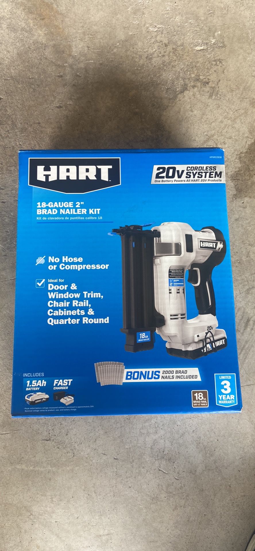 Brand New Hart 18 Gauge Brad Nailer Lot Cordless