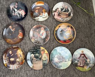 10 Vintage Collector Plates – Norman Rockwell, Knowles, Thomas Kinkade & Sound of Music