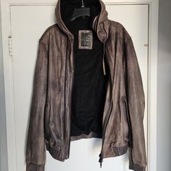 Men's All Saints Jacket Vintage Lamb Leather XL 