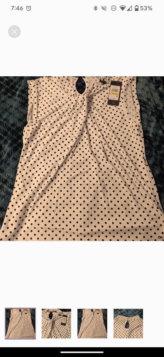 Tommy Hilfiger White Polka Dot Blouse