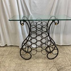 Heavy Duty Wine Rack Table With Glass Top
