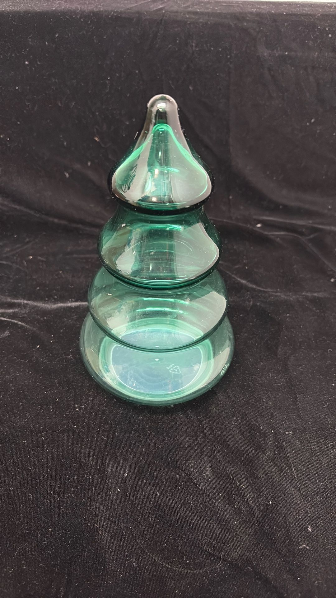 Vintage Christmas Tree Glass Candy Jar