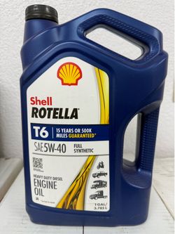 Shell Rotella T6 5W-40 Full Synthetic Heavy Duty Diesel Engine Oil 1 Gallon
