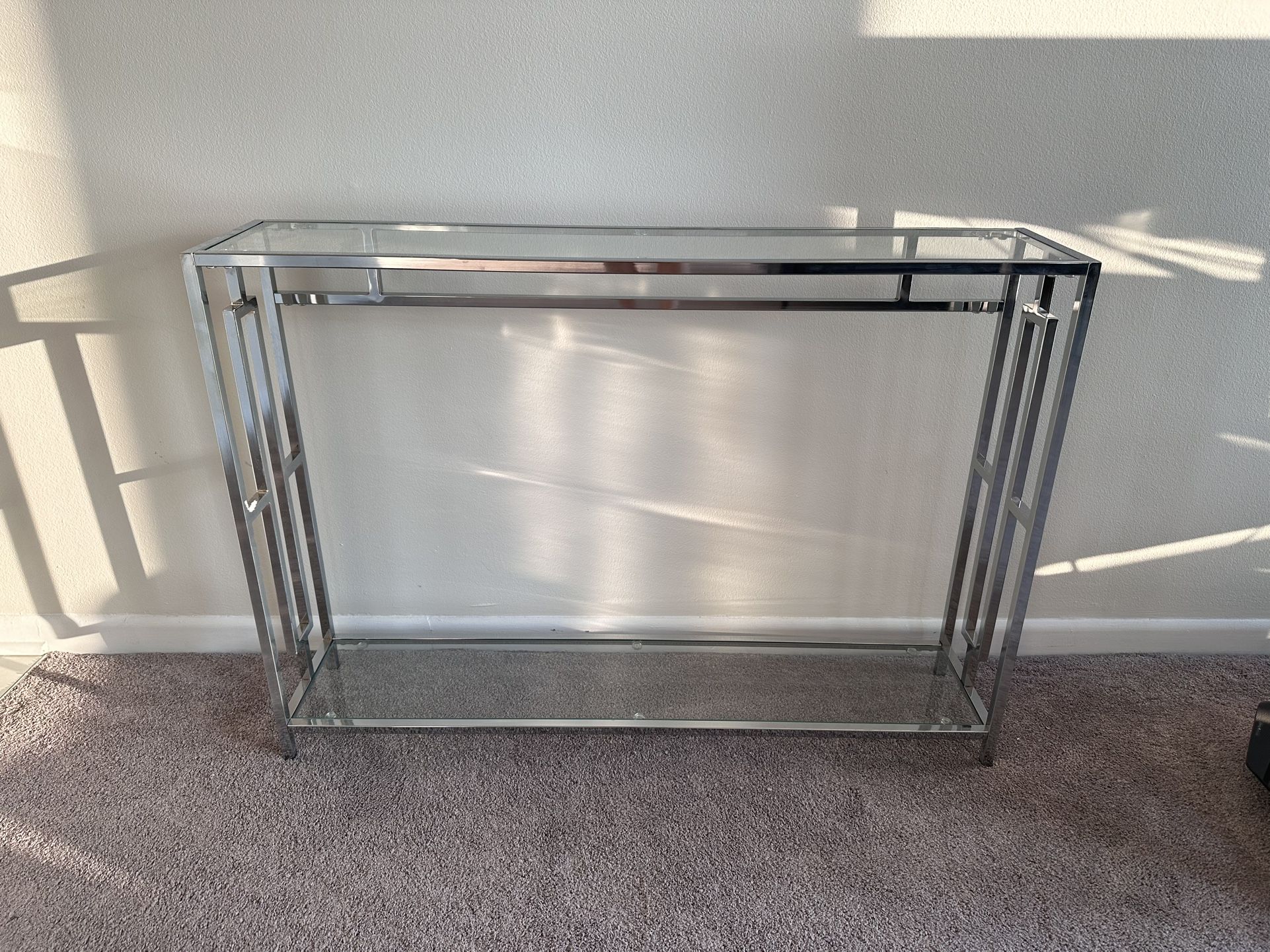 Silver Chromatic Console Table Entry Way
