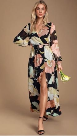 Lulu’s Wondrous Water Lilies Floral Maxi Dress
