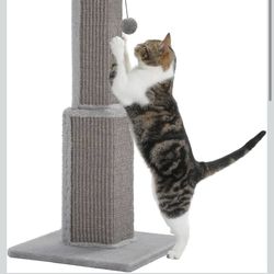 PAWZ Road Large Cat Scratching Post 32" Tall Scratching Post for Indoor Cats Adults Ultimate Scratch Post with Woven Sisal, Large Base and Removable D