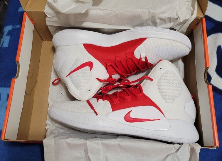 NIB Nike Hyperdunk X TB Promo White/Red Shoes, Men's 15.5