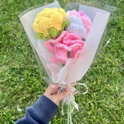 Crochet Roses Carnation Bouquet 