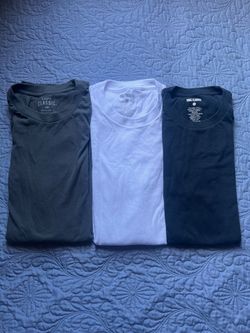 True classic grey, white, navy blue t shirts