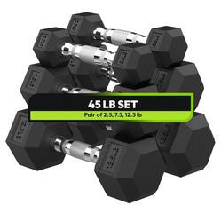 Hex Dumbbell 45 Lb Set 