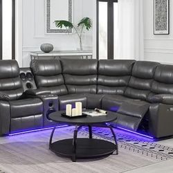 Sonic Grey Power Reclining Sectional