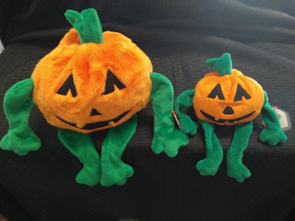 Pumpkin Beanie Baby 1998 & 1999 Set -collectible 