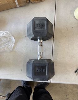 Coated Hex Dumbbell, Single 40 lbs