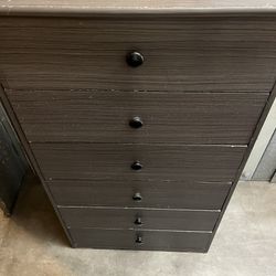 Dark Grey 6 Drawer Dresser 