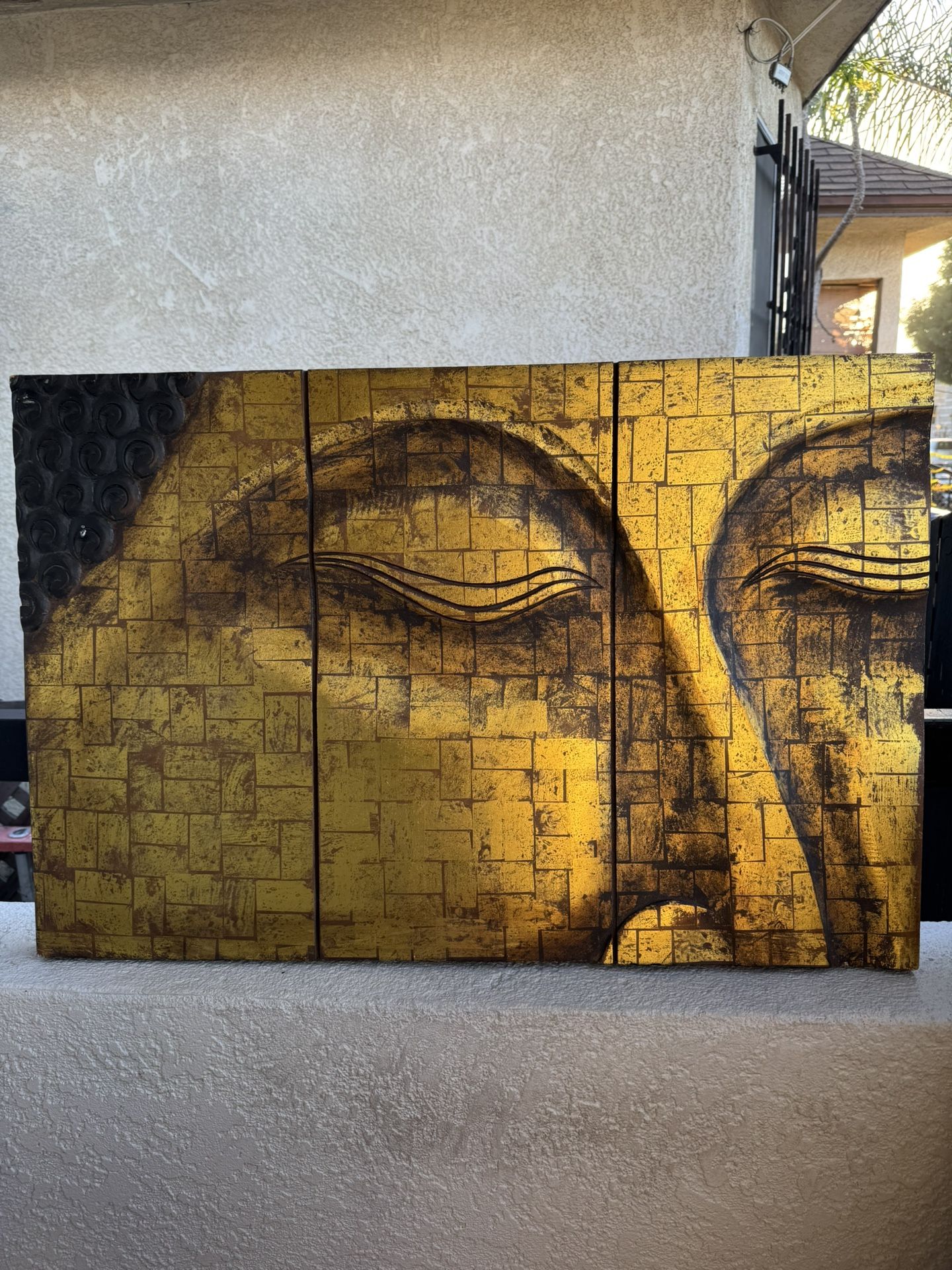 Carved Wood Buddha Painting