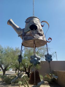 Birdhouse Garden Pot Wind Chimes