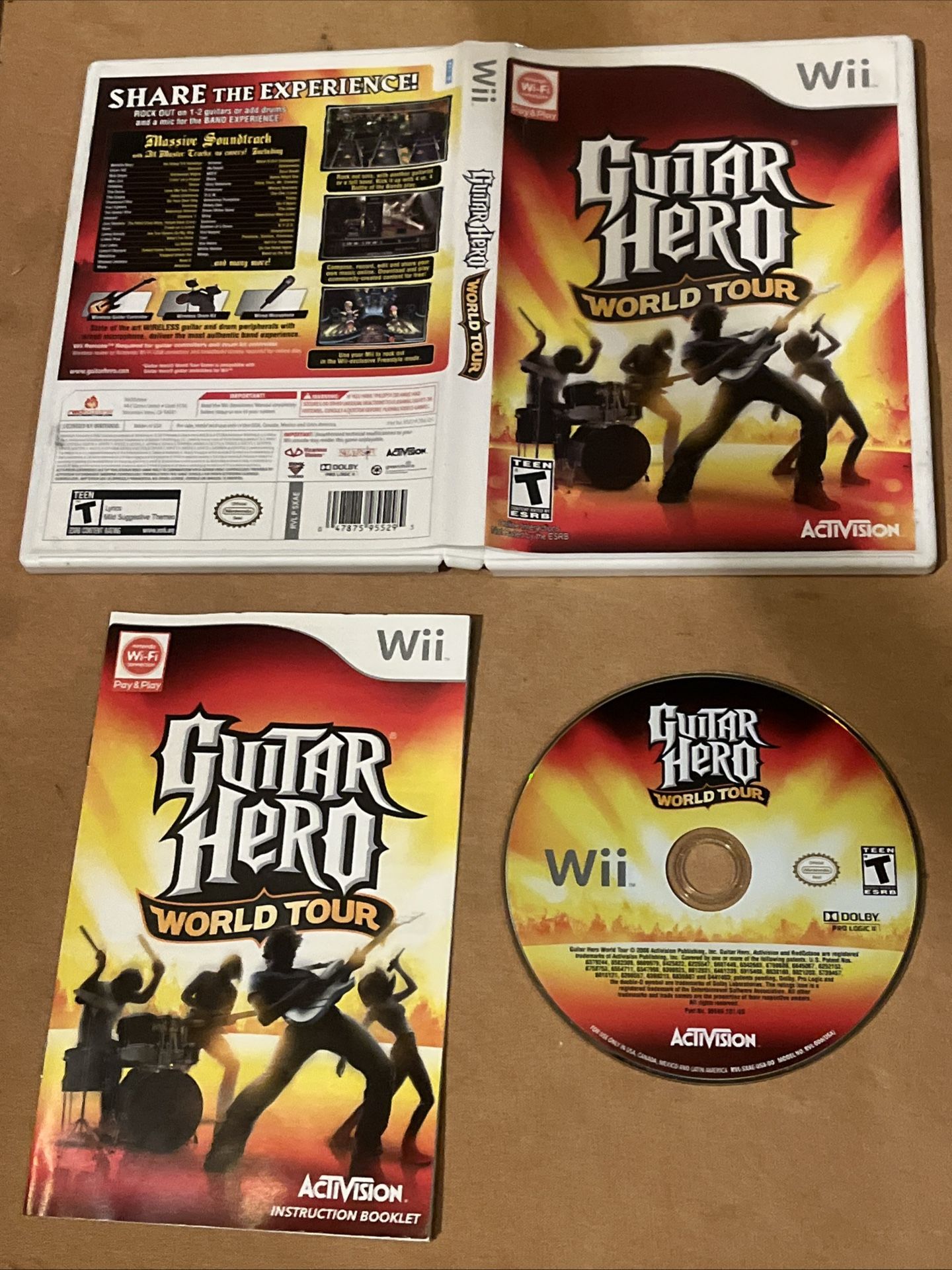 Guitar Hero: World Tour (Nintendo Wii, 2008) Complete CIB