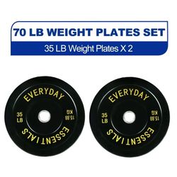 BalanceFrom Olympic Bumper Plate Weight Plate, 35 lbs Pair Black