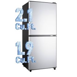1488 4.0 Cu.Ft Fridge with Bottom Freezer, Double Door Refrigerator with Drawer, 7 Level Temperatures, Adjustable Shelves for Bedroom, Dorm, Office, A