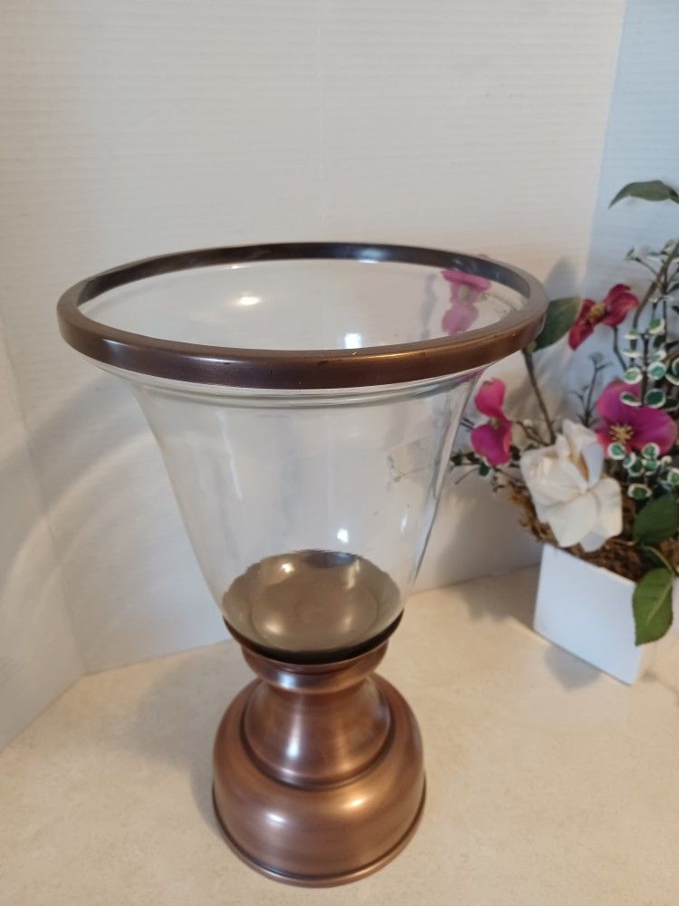 Copper & Glass Tall Vase Decor By BH & Gardens