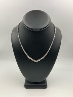 10KT WHITE GOLD 17” LADIES DIAMOND NECKLACE 19.8GR APPROX 4.50CT TDW