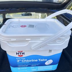 HTH Pool Care 3" Chlorine Tablets Advanced for Swimming Pools, Tablets, 25 lbs