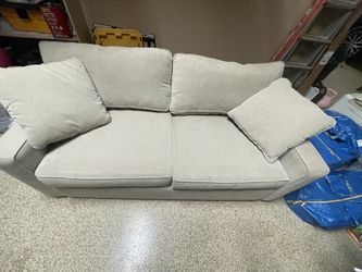 Brand New Jonathan Louis Sleeper Sofa Couch (beige) with Memory Foam Mattress and Cushions/Pillows - L: 73" X W: 39"