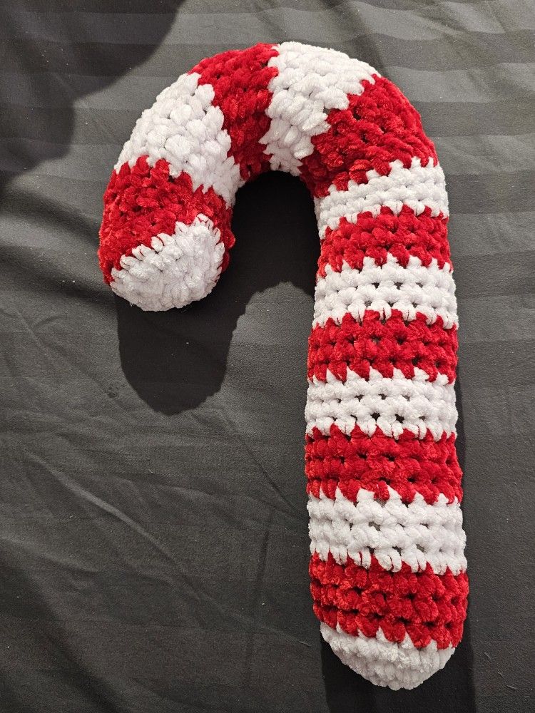 Handmade Crochet Candy Cane Plushie 