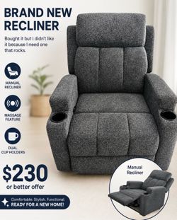 CANMOV Manual Recliner Chair with Massage and Heat