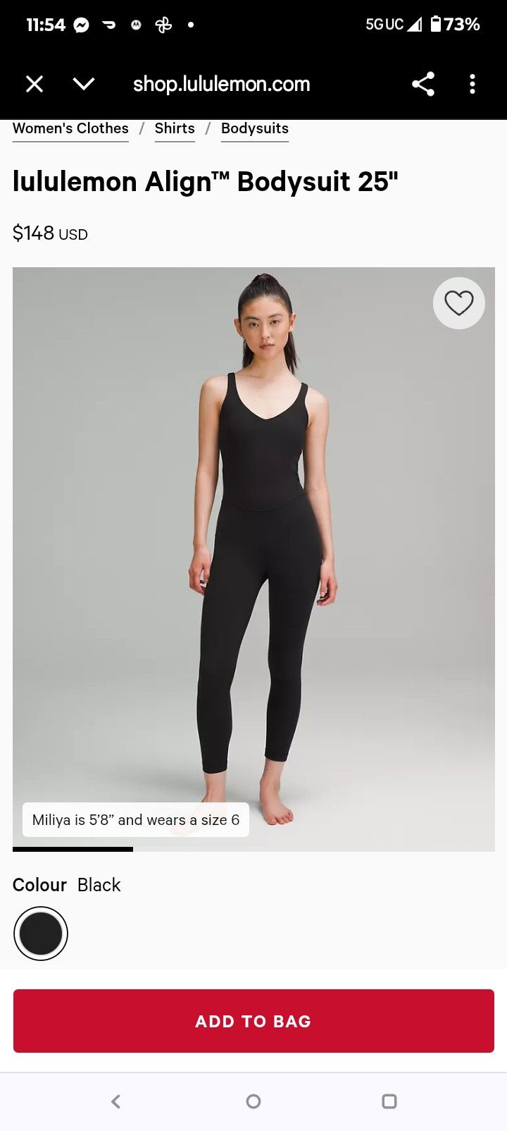 Lululemon Align Bodysuit 25"