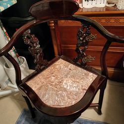 Marble And Wood Chair