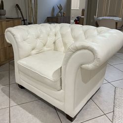 Leather Armchair White 